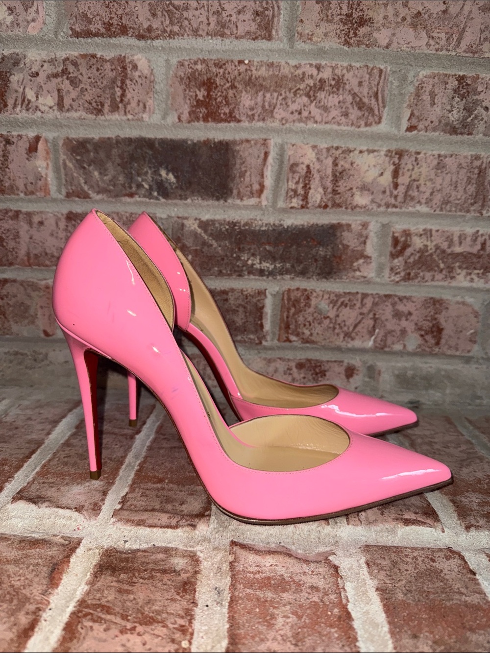 Christian Louboutin Hot Pink Patent Pointed-Toe Stiletto Pumps size 41.5 - Picture 5 of 12